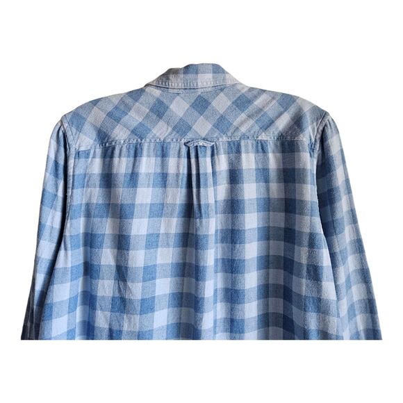J. CREW Women's 8 Shirt Blue Buffalo Check Button Up, Long Sleeve Bust 40" - Picture 7 of 9